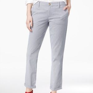 Tommy Hilfiger Hampton Stretch Slim Chino Blue White Striped Size 4